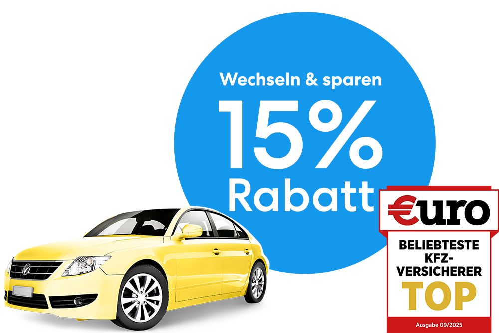 Kfz-Versicherung: 15 % Rabatt dauerhaft